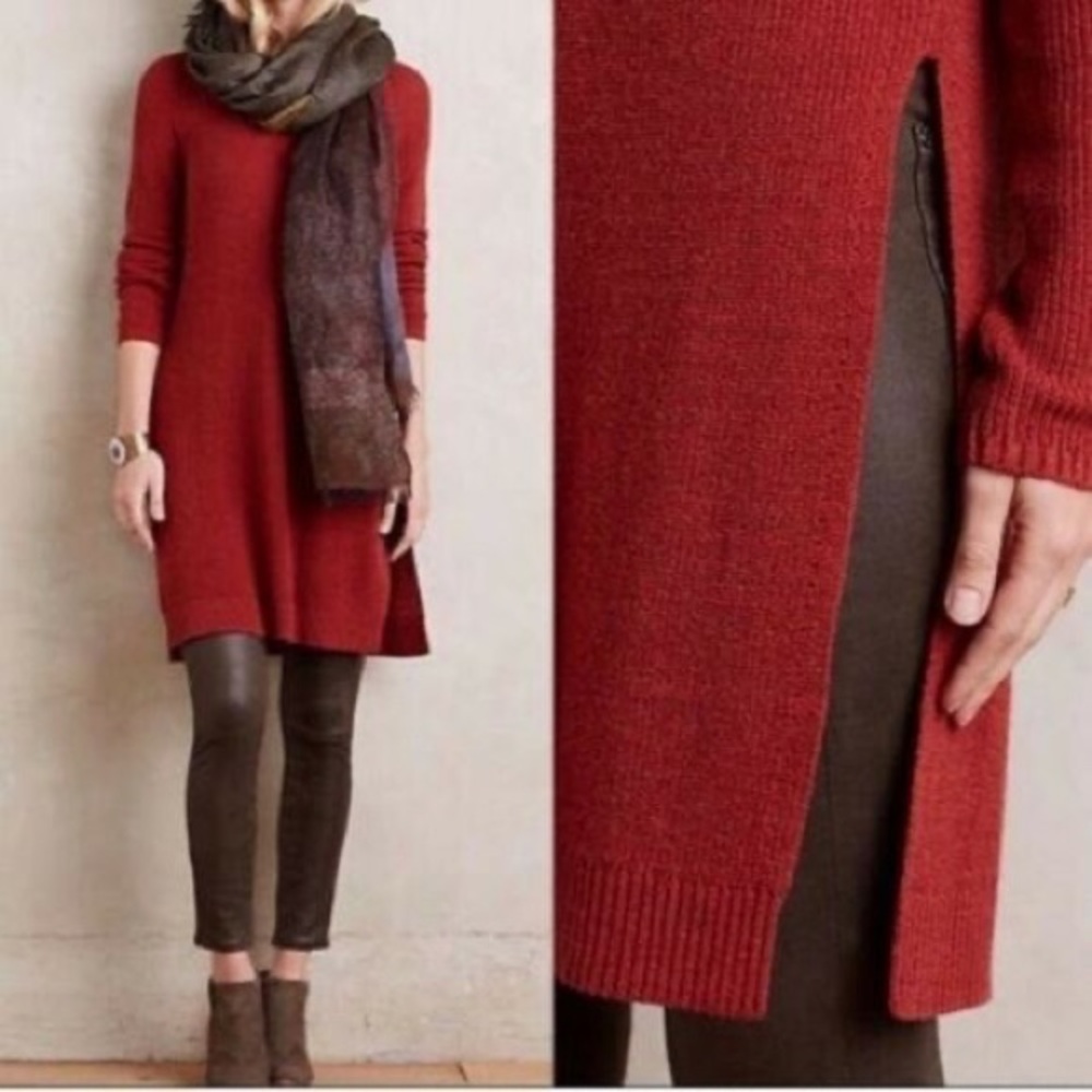 Anthropologie Moth Side Slit Long Sweater